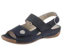 Riemchensandale WALDLÄUFER "HELIETT", Damen, Gr. 8 (42), blau (dunkelblau), Nubukleder, Schuhe Riemchensandale, Sommerschuh, Sandalette, Keilabsatz, mit Wechselfußbett, H-Weite (54049510-8) dunkelblau