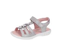 Riemchensandalette RICOSTA "Ricosta Sandalen Leder/Textil", Kinder, Gr. 27, grau (graphit), Leder, Textil, Schuhe (59010011-27) graphit