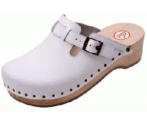 Riemen-Toeffler Absatz-Clogs weiß mittel - Berkemann UK 8.0