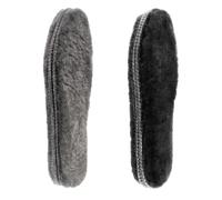 riemot 2 Paar Echte Lammfell Einlegesohlen für Damen Herren Winter Warme Schaffell Einlegesohlen Weiche Kuschelige Flauschige Lammfell Schuheinlagen für Schneestiefel,Hausschuhe Schwarz Grau Gr.47 EU