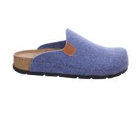 Rohde Damen Pantoffel Hausschuh Filz Ledersohle gepolstert D.Soave 6010, Größe:39 EU, Farbe:Blau