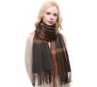 RIIQIICHY Schal Damen Winter kuschelig karierter Winterschal mit Fransen weicher Damenschal für Herbst