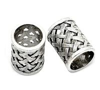 RIKEL Vintage Antike Haar Zopf Dreadlock Perlen Ringe Rohr Wikinger Rune Charm AnhäNger für DIY Halskette Schmuck