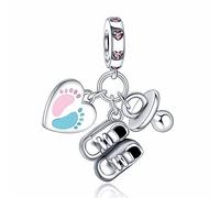Rimgoris 925 Sterling Silber Charm für Damen Armbänder Halskette Mutter und Baby Familie Charm Armband für Damen