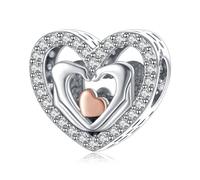 Rimgoris 925 Sterling Silber Charme für Frauen Armbänder Halskette Liebe Herz baumeln Charme Geschenk
