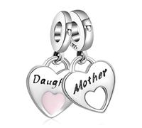 Rimgoris 925 Sterling Silber Charme für Frauen Armbänder Halskette Tochter&Mutter Familie baumeln Charme Geschenk