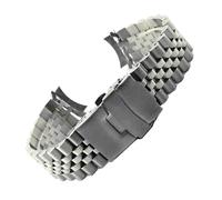 Rimmean 1 Stück 18 19 20 21 22 23 24 mm Uhrenarmband aus massivem 316L Edelstahl mit gebogenem Jubilee-Armband-Ende(20mm)