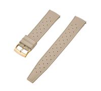 Rimmean 1 Stück Release Tropical FKM Uhrenarmband 22-23 mm, passend for flache Enden, universelle Armbänder(FKM-khaki Gold,23mm)