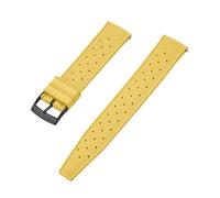 Rimmean 1 Stück Release Tropical FKM Uhrenarmband 22-23 mm, passend for flache Enden, universelle Armbänder(FKM-Yellow Black,22mm)