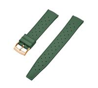 Rimmean 1 Stück Release Tropical FKM Uhrenarmband 22-23 mm, passend for flache Enden, universelle Armbänder(FKM-ArmyGreen Gold,22mm)