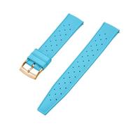 Rimmean 1 Stück Release Tropical FKM Uhrenarmband 22-23 mm, passend for flache Enden, universelle Armbänder(FKM-SkyBlue Gold,22mm)