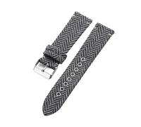 Rimmean 1 Stück Uhrenarmband aus Canvas, Segeltuch und Tweed, 18 mm, 20, 22, mit Lederverschluss, for Damen Herren(Black Grey,22mm)