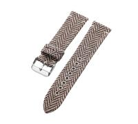 Rimmean 1 Stück Uhrenarmband aus Canvas, Segeltuch und Tweed, 18 mm, 20, 22, mit Lederverschluss, for Damen Herren(Beige Brown,22mm)