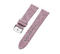 Rimmean 1 Stück Uhrenarmband aus Canvas, Segeltuch und Tweed, 18 mm, 20, 22, mit Lederverschluss, for Damen Herren(Red White,20mm)