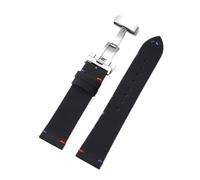 Rimmean 1 Stück Uhrenarmband aus Leder mit Schmetterlingsschließe, 18 mm, 20, 22, for Armbanduhren, PU-Armbandverschluss(Black,20mm)