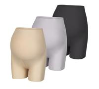 Rinajia 3er Schwangerschaftsslip Umstandsslips Leichte Umstandshose Kurz Unter Kleid Schwangerschaft Anti Chafing Shorts Überbauch Umstandsunterhosen Nahtlos Weich Panties mit Langem Bein