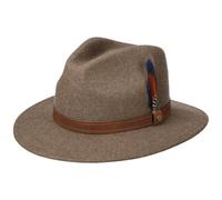 Stetson Rincova Traveller Wollhut Unifarbener Outdoor-Filzhut mit Ledergarniturband Made in USA Herren Herbst Winter Hellbraun L (58-59 cm)