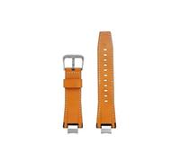 Rindsleder-Armband, passend for Casio MTG-B3000, Edelstahl-Adapter, Herren-Nylon-Uhrenarmband(Orange Silver)