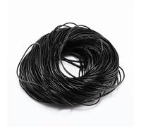 Rindsleder-Seilschnur, Runder Riemen aus Rindsleder, Mehrfarbig, 1-6 mm x 2-5 m, for DIY-Schmuckherstellung(Black,2.0mm x 2m)