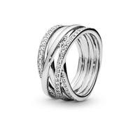 Ring 50 - Sterlingsilber - Verschlungen Steine