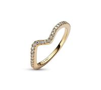 Pandora Ring 162539C01-52 - Funkelnder Wellenring - Gelbgold Vergoldung - Zirkonia - Gr. 52