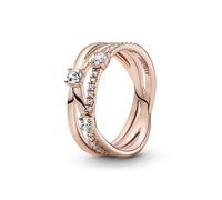 Pandora Rosé 189400C01-58 Funkelnder Triple-Band-Ring - Zirkonia Gr. 58