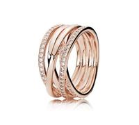 Ring 60 - Pandora Rose - Funkelnde Bänder Ring