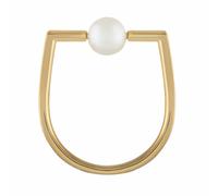 Cai Ring 925/- Sterling Silber Süßwasserzuchtperle Weiß Glänzend (Größe: 060 (19,1))