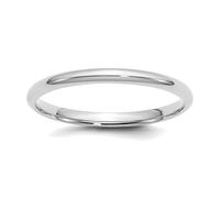 Ring aus 925er Sterlingsilber, rhodiniert, 2 mm, bequeme Passform, für Damen und Herren, US 5.5 | EU 51.75 | DE 16 | JP 10.5 | UK L, Metall Silber Metall: Rhodium Silberfarben, Kein Edelstein