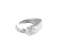 Ring Aus 925Er Sterlingsilber, S925 Sterling Silber Geometrische Quadrate Ring Verstellbare Ringe Unregelmäßigkeit Offener Ring Silber Daumenring Ewigkeitsring Hochzeit Charme Schmuck Geschenke F