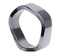 Ring aus echtem Hämatit gewellt grau dunkelgrau glatt Hämatitring Steinring, Ringgröße:Innenumfang 64mm ~ Ø20.4mm