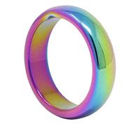 Ring aus Hämatit Multicolor glatt rund Hämatitring Steinring rainbow bedampft, Ringgröße:Innenumfang 60mm ~ Ø19.1mm