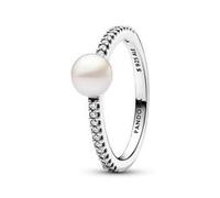 Ring aus Sterlingsilber mit Perle, Zirkonia, Timeless