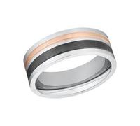 Ring für Herren aus Edelstahl, tricolor, gravierbar