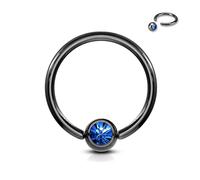 Ring Kugel Zirkonia Titan PVD Klemmkugelring