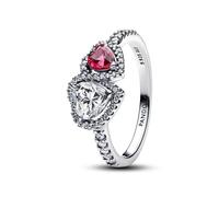 PANDORA Damen Silber-Ring Halo Herzen 193662C01-56 Ringgröße 56/17,8