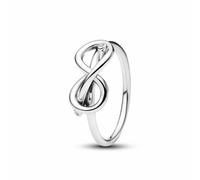 PANDORA Moments Unendlichkeitsknoten Ring aus Sterling Silber mit Zirkonia, Größe: 56, 193759C01-56
