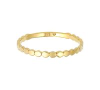 Elli PREMIUM, Ring Plättchen Rund Stapelring Geo Basic 375 Gelbgold in gold, Schmuck für Damen Gr. 52 mm