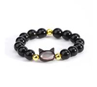 Ring Ringe Damen Bijouterie Herren 4 Mm Natursteinring Für Damen, Trendiger Muschel-Katzen-Charme, Heilender Amethyst, Rosa Quarzkristall, Perlen-Fingerringe, Schmuck, Obsidian-Sch