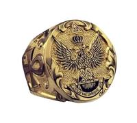 Ring Ringe Damen Bijouterie Herren Herren Business Vintage Gold Farbe Krone Doppeladler Ringe Für Männer Royal Aristocrat Eagle Punk Style Rock Biker Schmuck 12 Gold