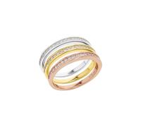 Ring-Set AMOR Gr. 52, rosa (silberfarben, gelbgoldfarben, roségoldfarben, kristallweiß), Fingerringe, Damen, 52, Silber 925 (Sterlingsilber), 7mm, mit Zirkonia (synth.) (94524500-52) silberfarben, gel
