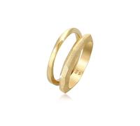 Ring-Set ELLI PREMIUM "Bandring Basic Gedreht Struktur (2 tlg) 925 Silber" Gr. 54, gold, Fingerringe, Damen, 54mm, ohne Stein, Silber 925 (Sterlingsilber) (75026424-54) gold