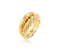 Elli PREMIUM 2er Set Twisted Gedreht Bandring Basic 925 Silber 58 Damen