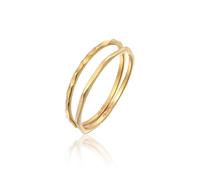 Elli PREMIUM Stapelringe Stacking Bandring 2er Set 375 Gelbgold 54 Damen