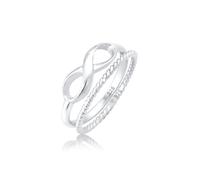 Ring-Set ELLI "Ring Infinity Bandring Gedreht Stapelring Set 925 Silber" Gr. 54, silber, Fingerringe, Damen, 54, ohne Stein, Silber 925 (Sterlingsilber), 5mm (28945350-54) silber