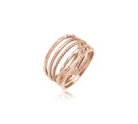 Ring-Set ELLI "Ring Stapelring Stacking Boho Set (5 tlg.) 925 Sterling Silber" Gr. 58, rosa (rosegold), Fingerringe, Damen, 58, ohne Stein, Silber 925 (Sterlingsilber) (52119256-58) rosegold