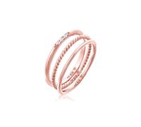 Elli Stapelringe Zirkonia Kordel Basic 3er Set 925 Silber 56 Damen