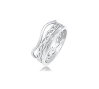Ring-Set ELLI "Ringset Trend Welle Zopf Gedreht Style 925 Silber" Gr. 54, silber, Fingerringe, Damen, 54mm, ohne Stein, Silber 925 (Sterlingsilber) (25017463-54) silber