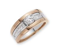 Ring-Set FIRETTI "Multipack Schmuck Geschenk Silber 925 Fingerringe" Gr. 18, rosa (silberfarben, roségoldfarben, kristallweiß), Fingerringe, 18, Silber 925 (Sterlingsilber), 5mm, Ring-Set, mit Zirkoni