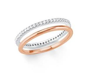 Ring Set für Damen aus Sterlingsilber, rosé 50mm